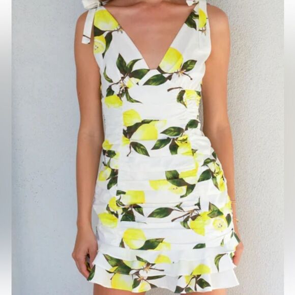 BTFL-life Dress Lemon /Off White S NWT IN PACKAGING - Picture 1 of 5